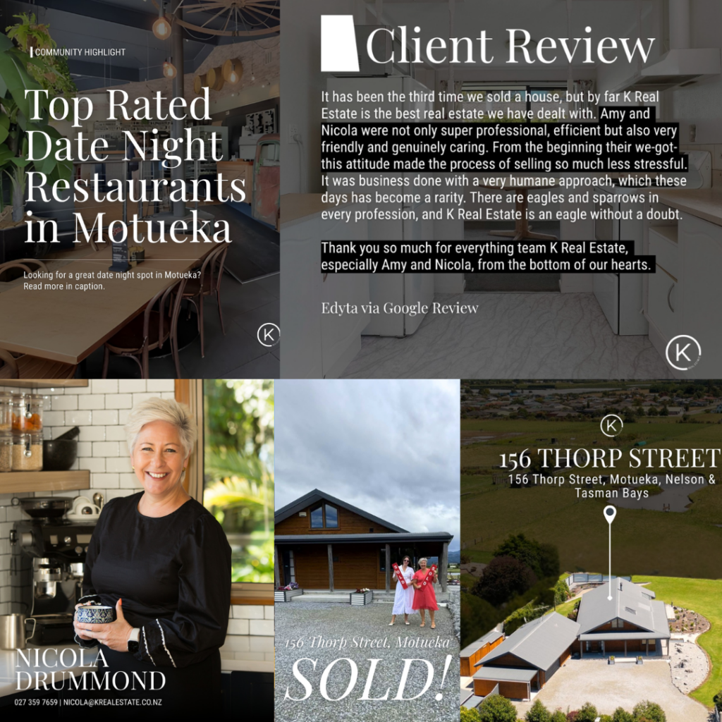 Social Media Marketing for Nicola Drummond at K Real Estate, Motueka